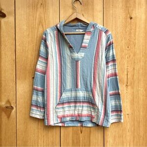 Faherty V-Neck Striped Hoodie Day Tripper Sz Small